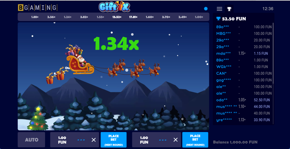 Gift X Crash Game by BGaming Gameplay