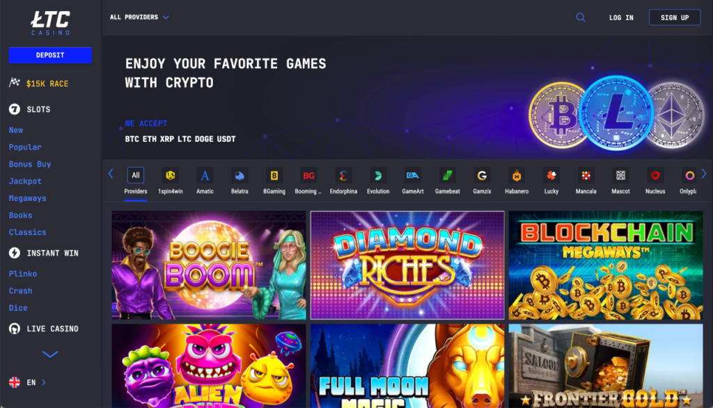 LTC Casino on Desktop